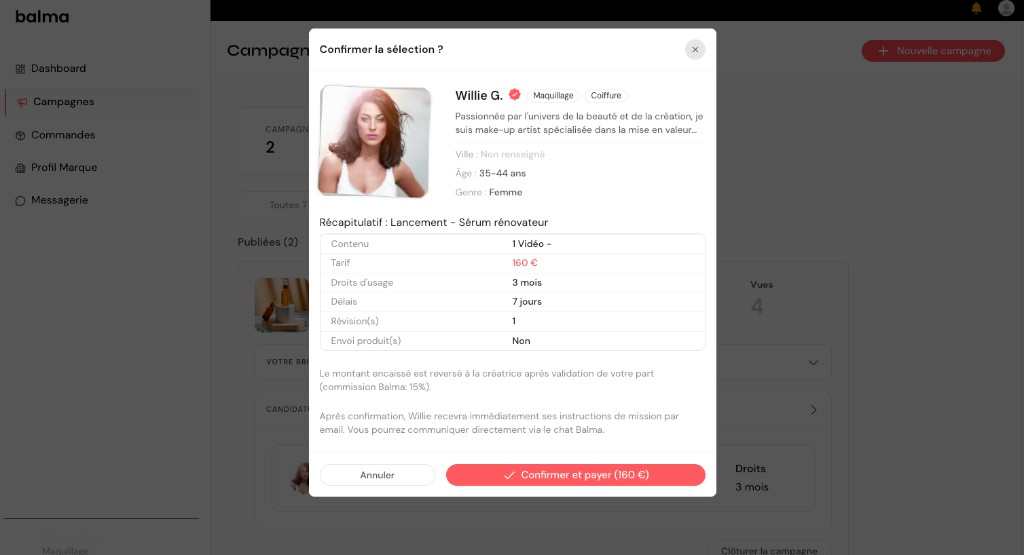 Confirmation & payment