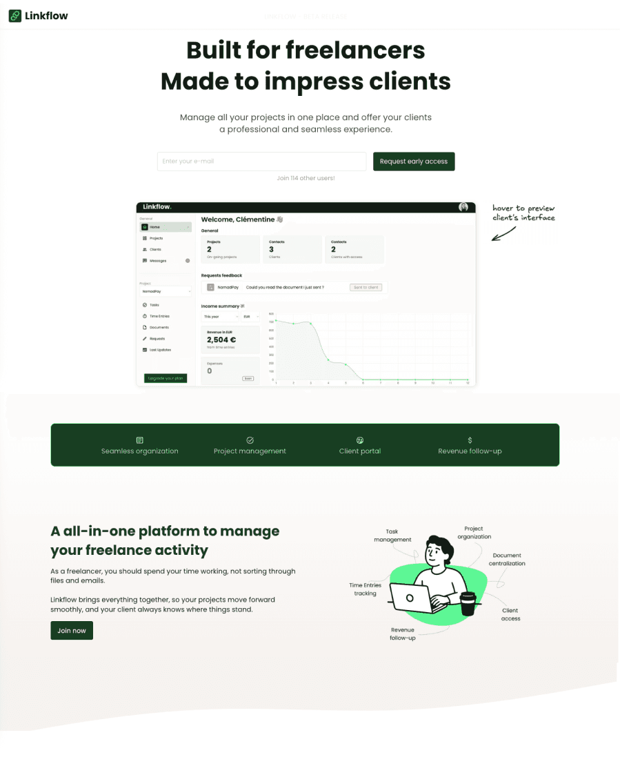 Linkflow — landing page