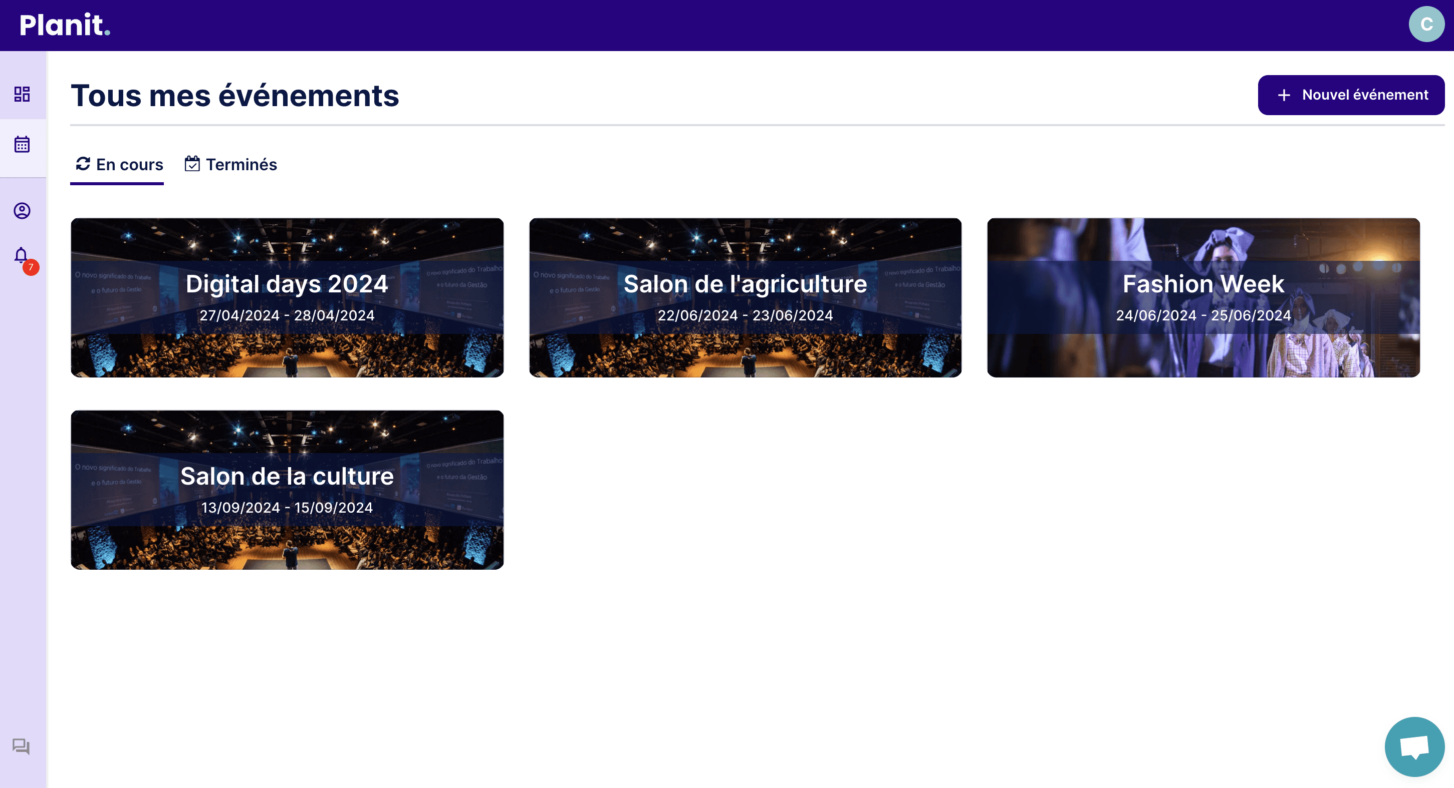 Centralized view of all events